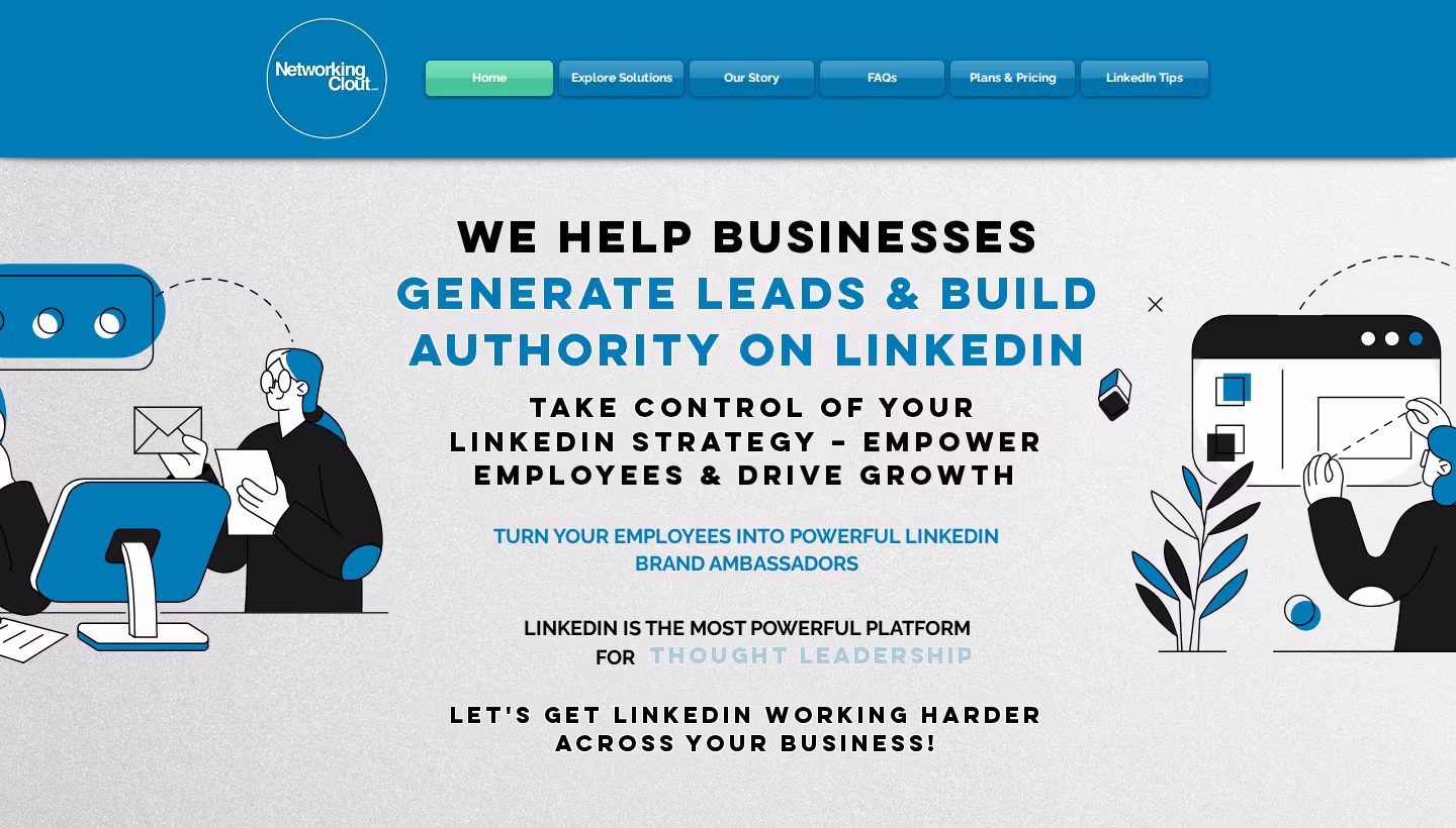 Networking Clout homepage screenshot