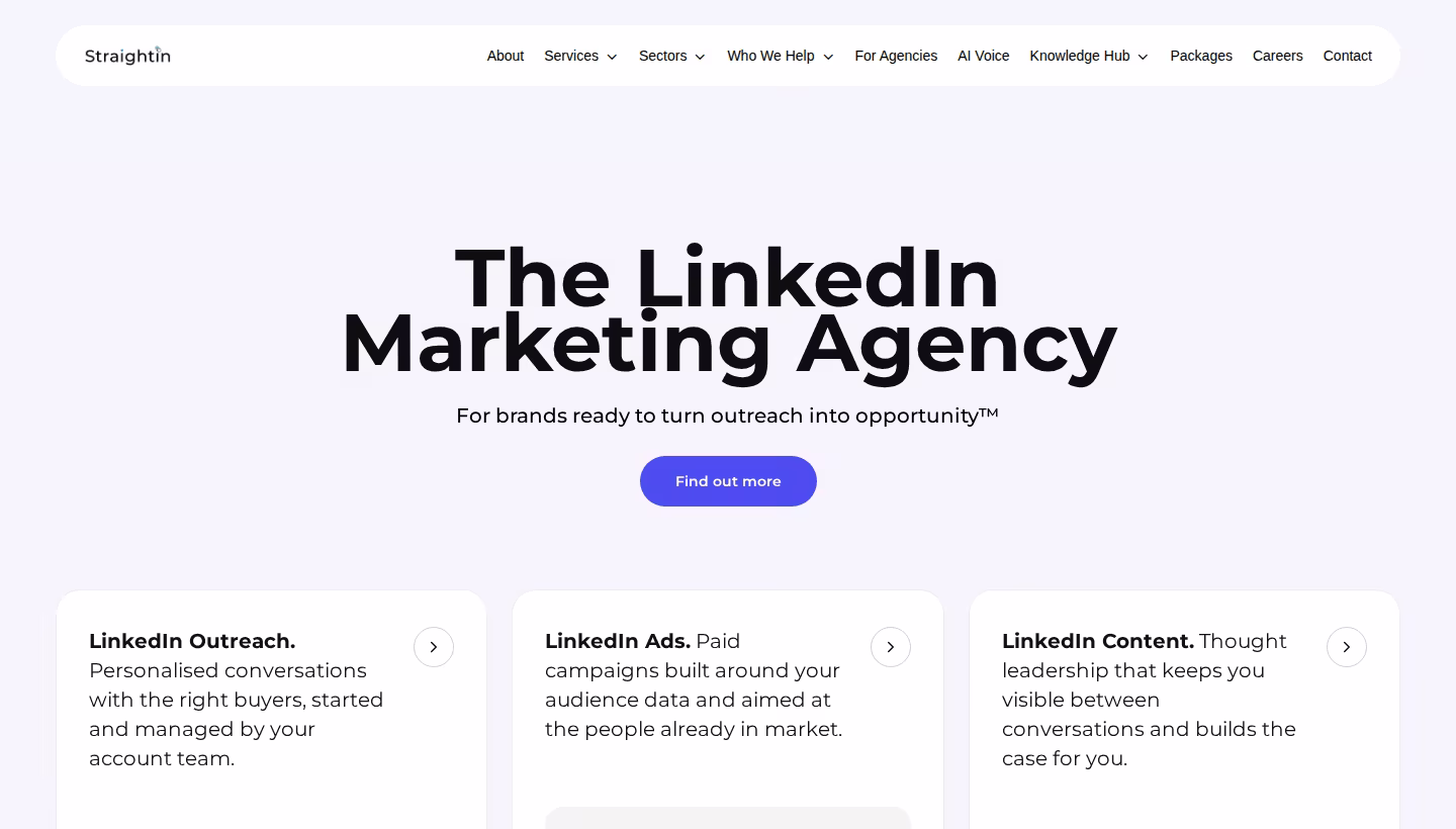StraightIn homepage screenshot