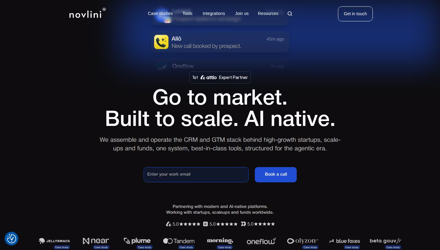 novlini homepage screenshot