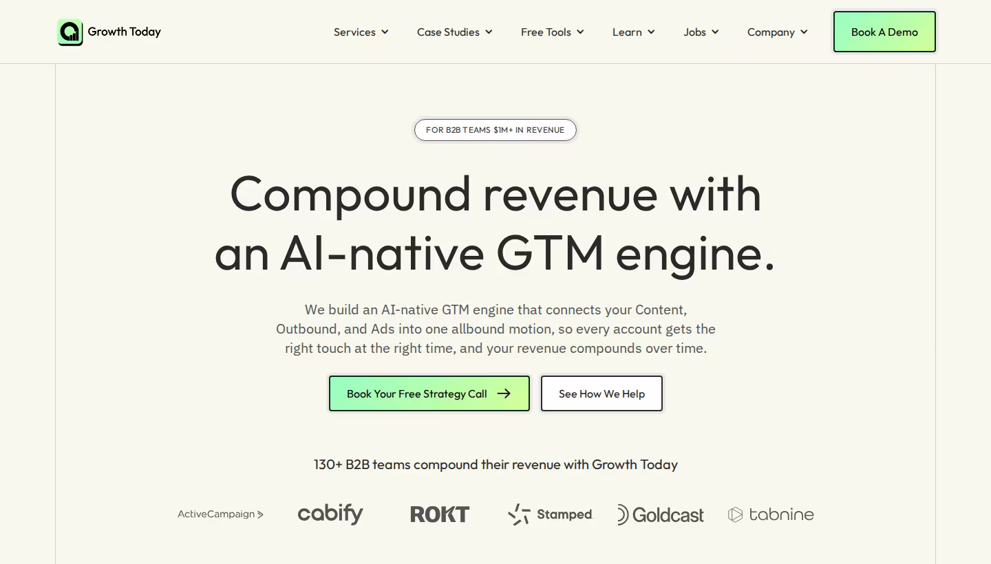 Growth Today homepage screenshot