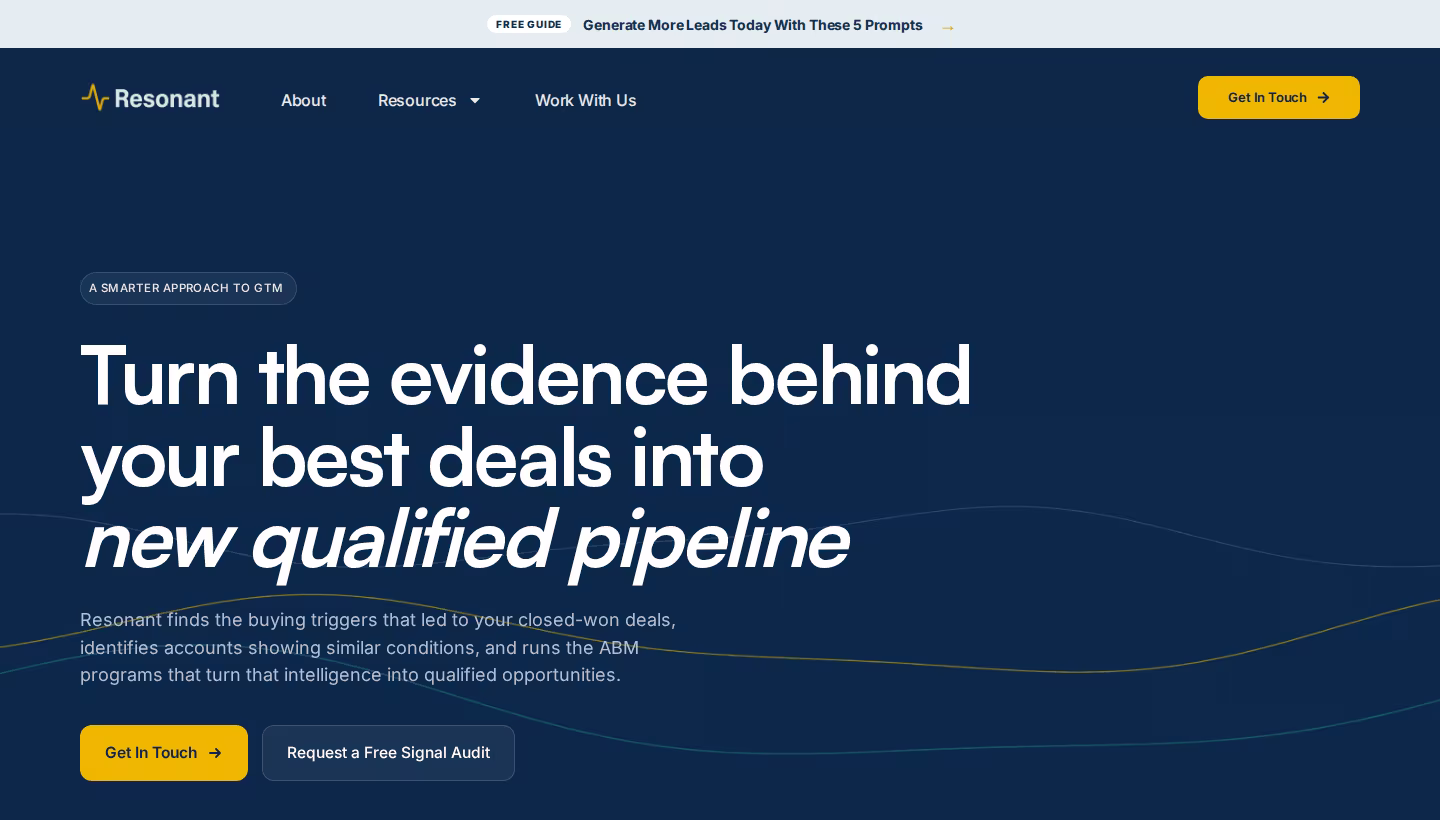 Resonant GTM homepage screenshot