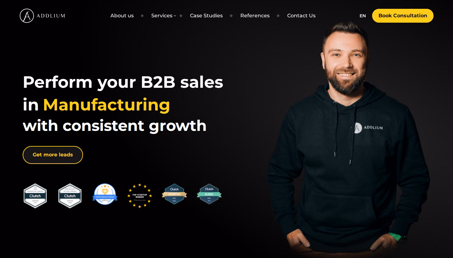 Addlium homepage screenshot