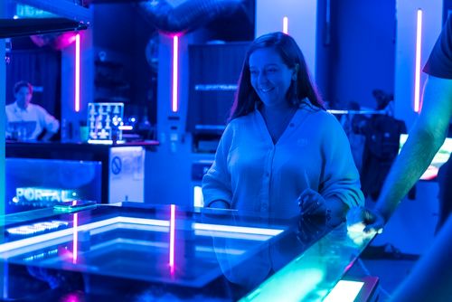 Woman playing a game