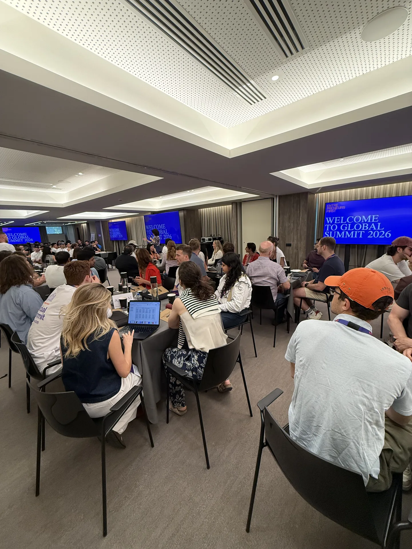 Entrepreneur First attendees in a working session in the Athens conference centre