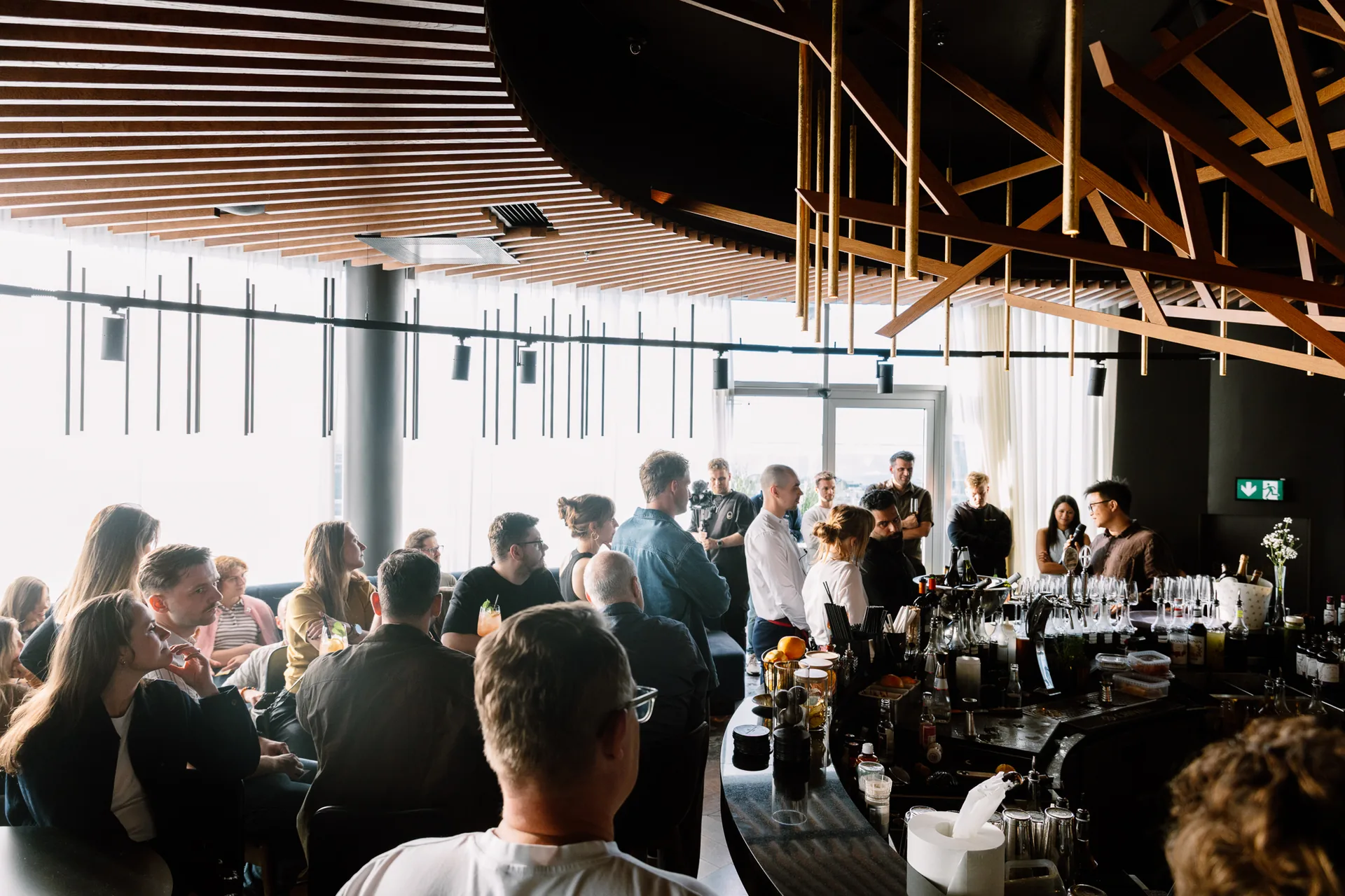 The ParkBee team gathered at Issei, Tallinn's highest rooftop bar, for the opening session
