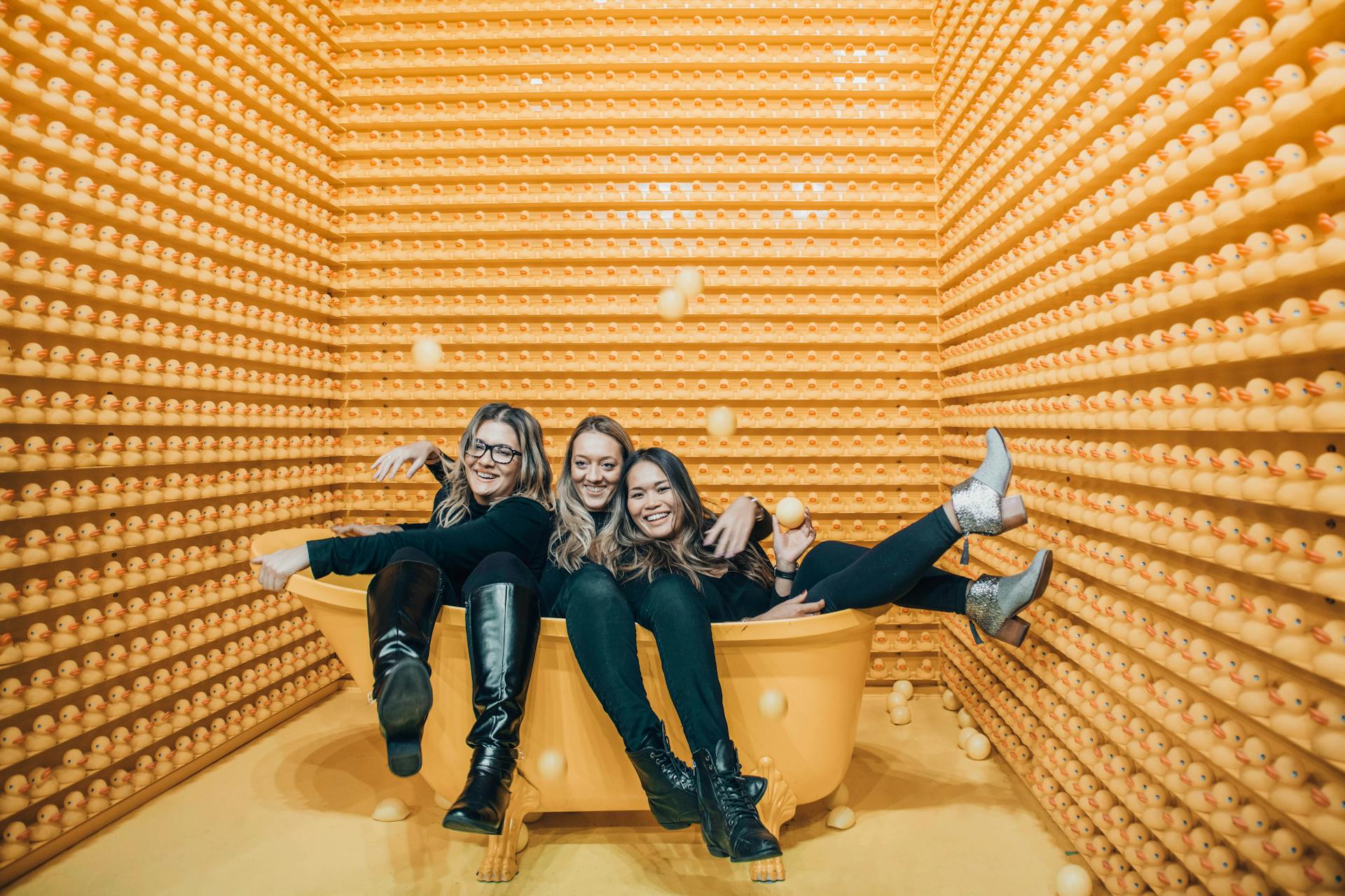 Women Sitting Inside Bathtub, by Designecologist
