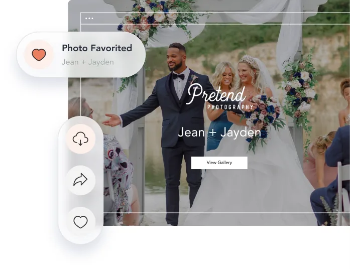 CloudSpot gallery with favorites and sharing