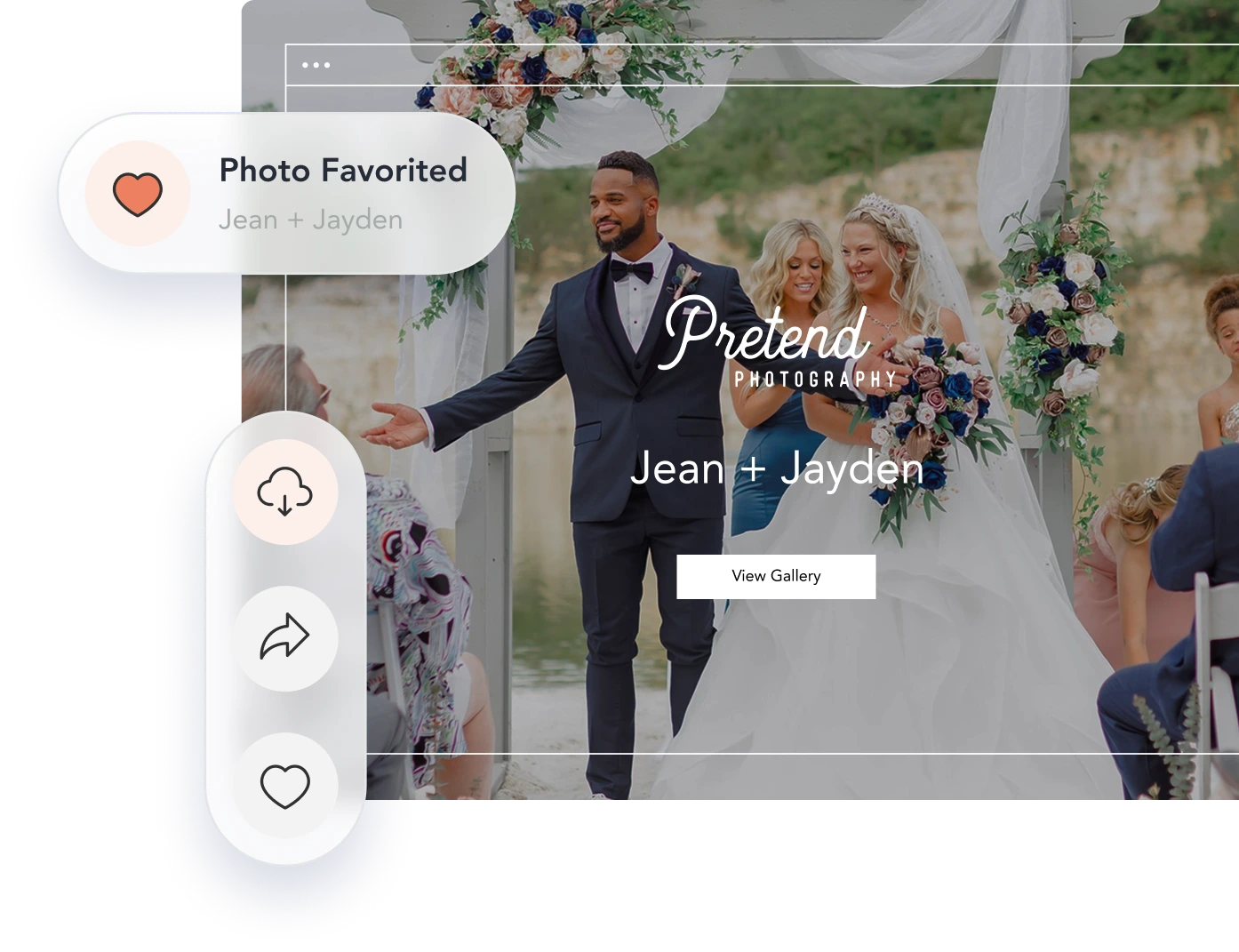 CloudSpot gallery with favorites and sharing