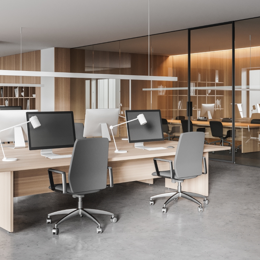 Stockbild eines Bürogebäudes von innen