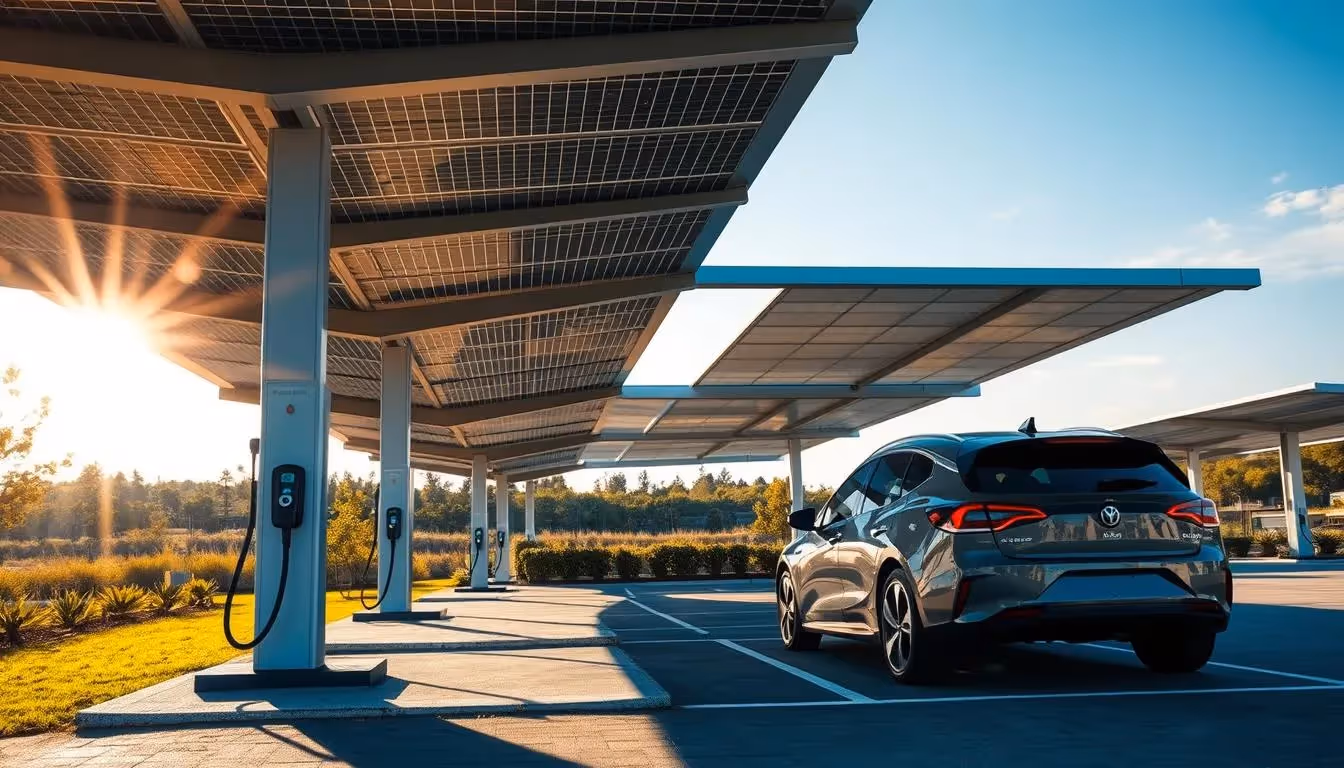 Solarcarport mit Elektroauto-Ladestation