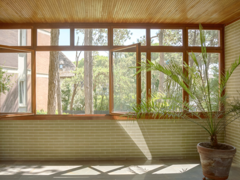 open wide wooden windows