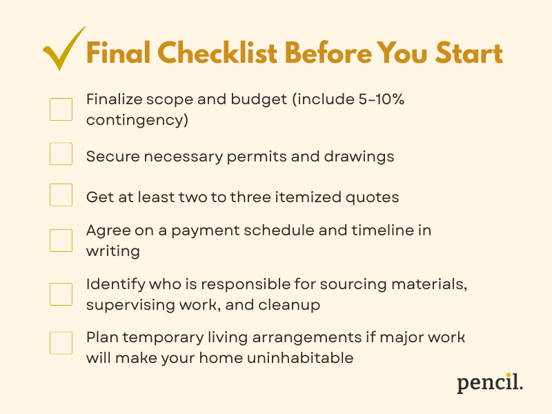 checklist when you are renovating your home in the philippines
