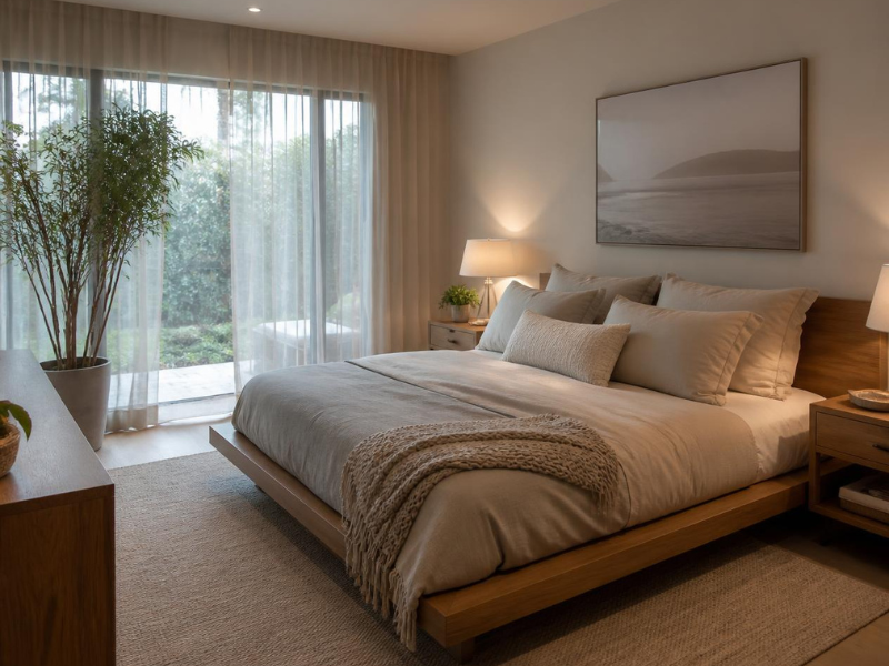 bedroom on rapund floor guest room receiving area design with overlooking garden