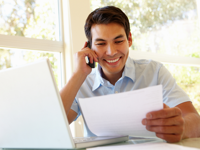 client on a video call