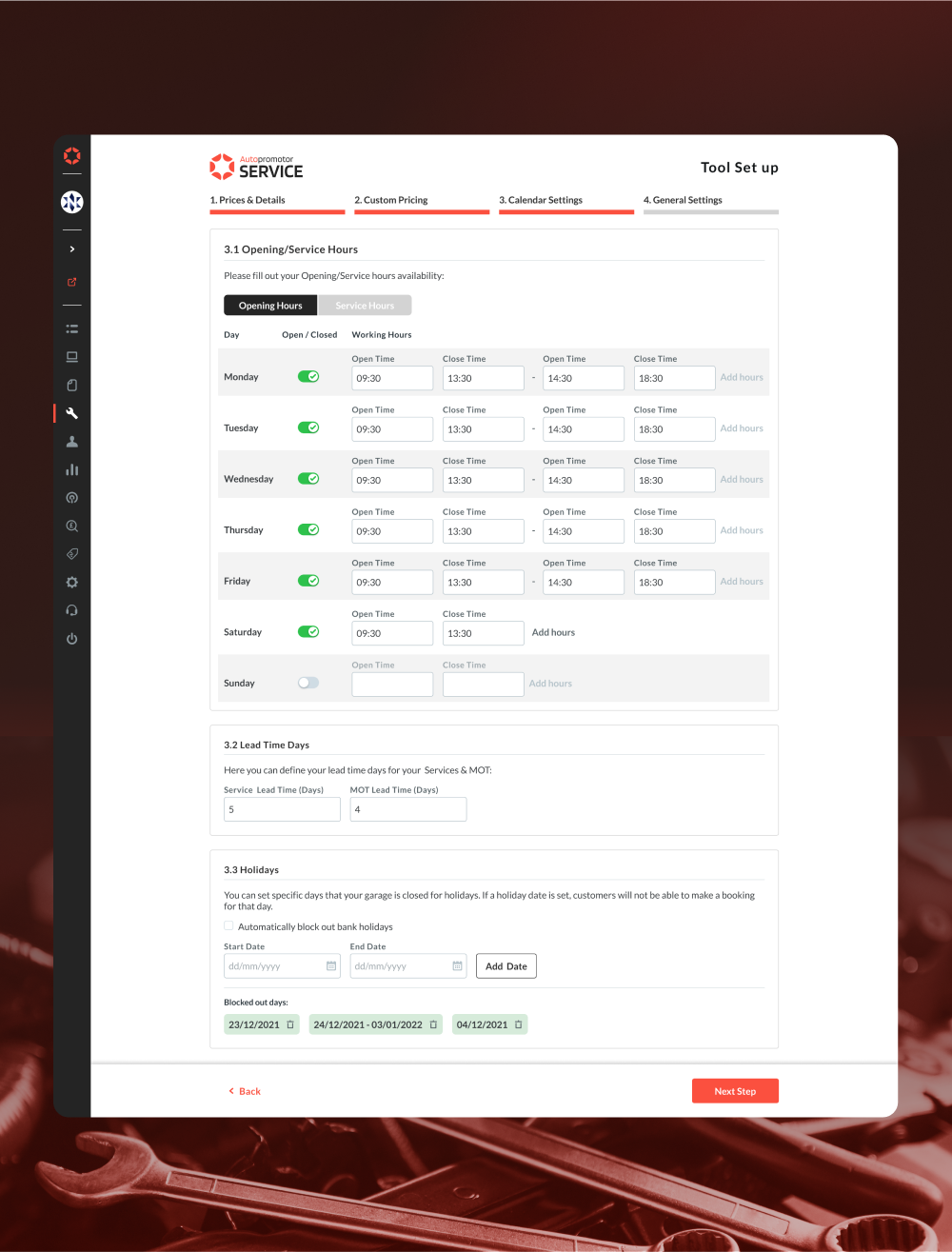 Autopromotor Service Step 3 Mockup