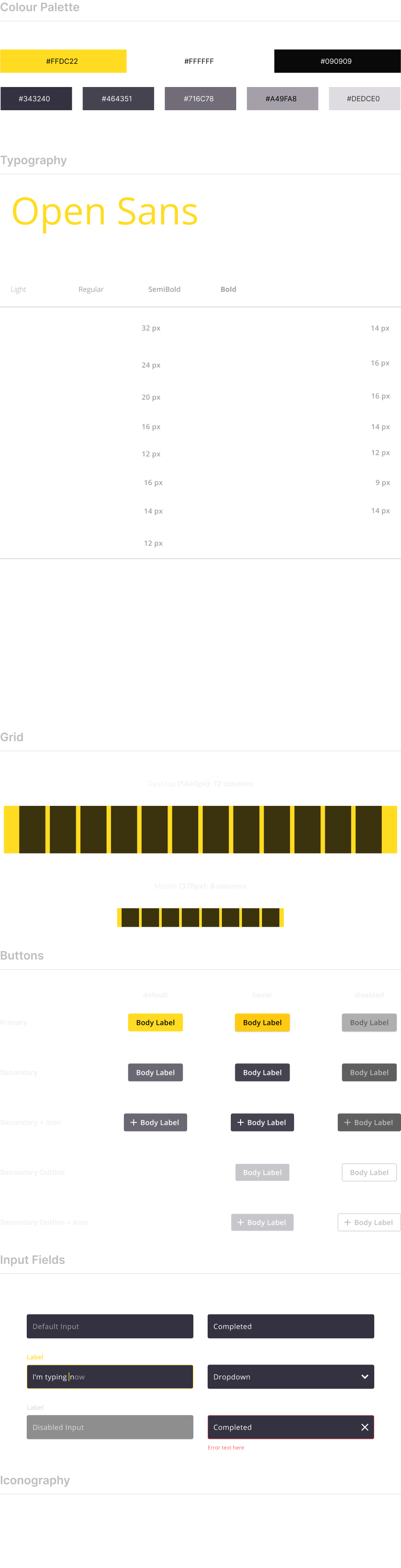 Komwa UI style guide
