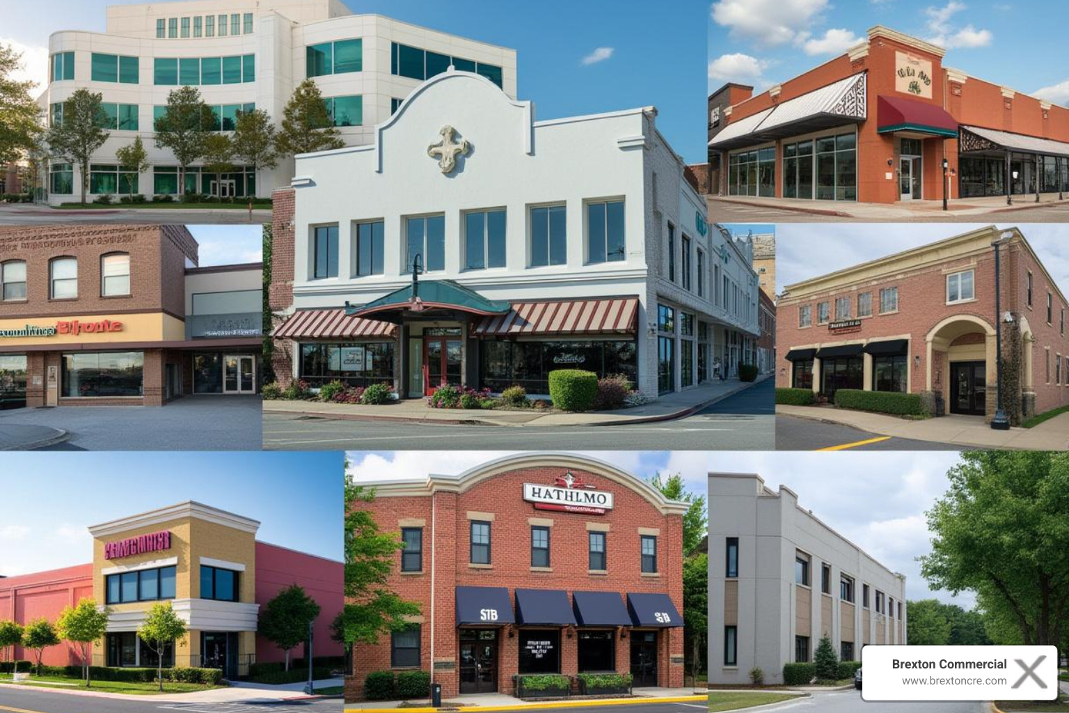 diverse collage of commercial properties in the Mid-Atlantic region - commercial real estate properties
