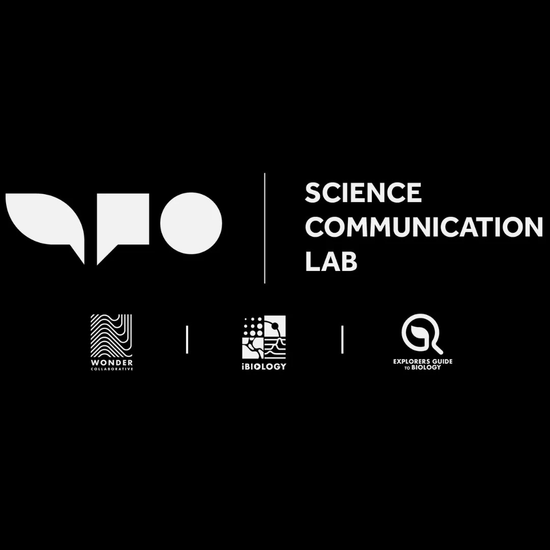 The logo of the Science Communication Lab against a black background.