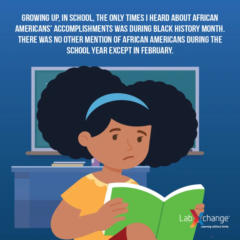 Growing up, in school, the only times I heard about African Americans' accomplishments was during Black History Month. There was no other mention of African Americans during the school year except in February.