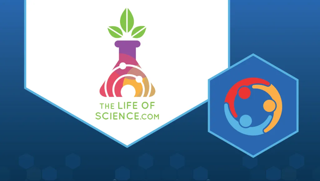 Decorative image with the words "life of science"