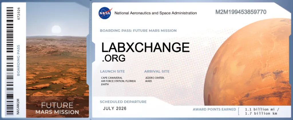 LabXchange Mars Landing Pass ticket example