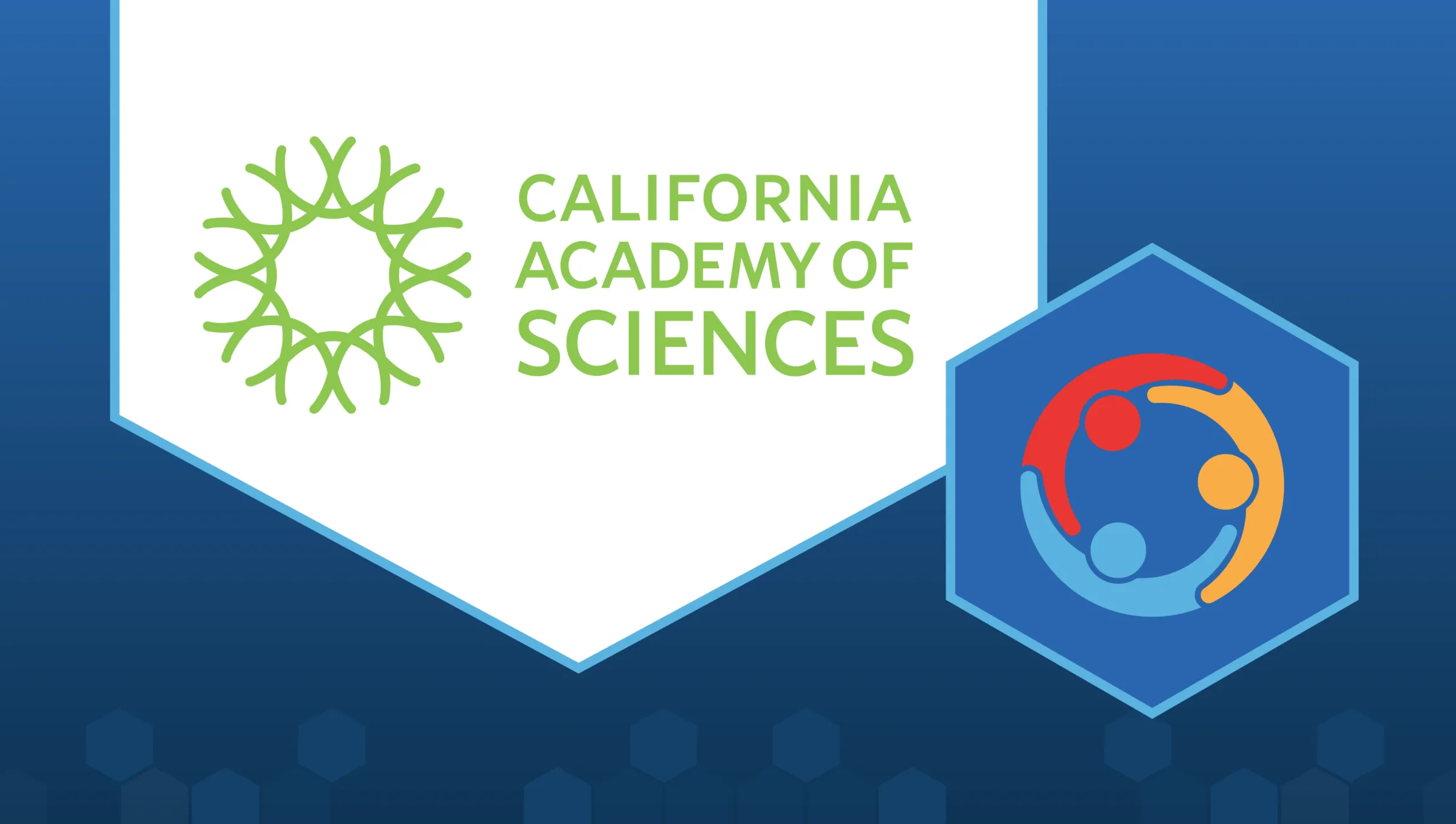 The California Academy of Sciences logo, which is their name next to a lime-green star-like symbol.