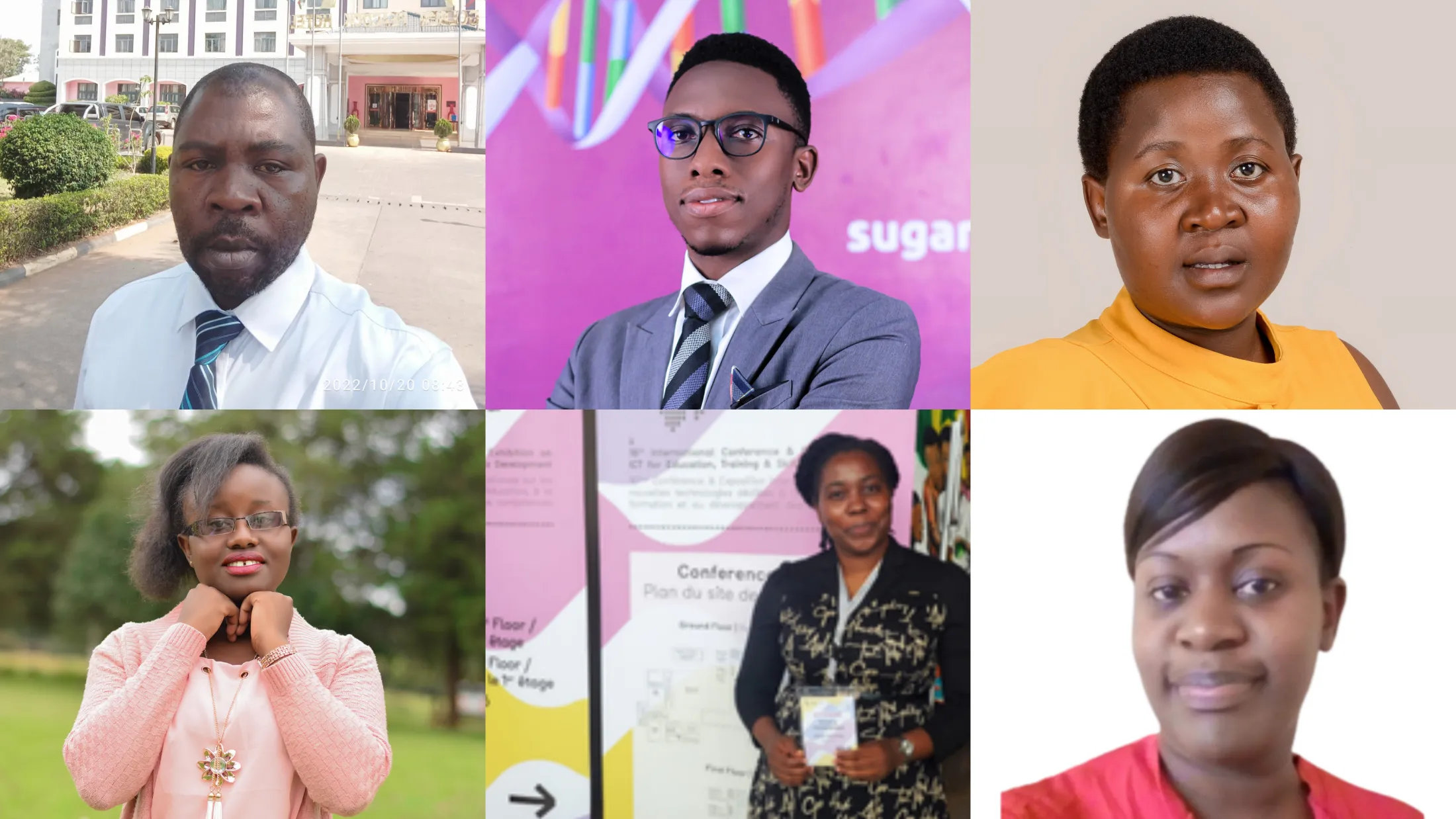 A collage of pictures of six of the teacher ambassadors.