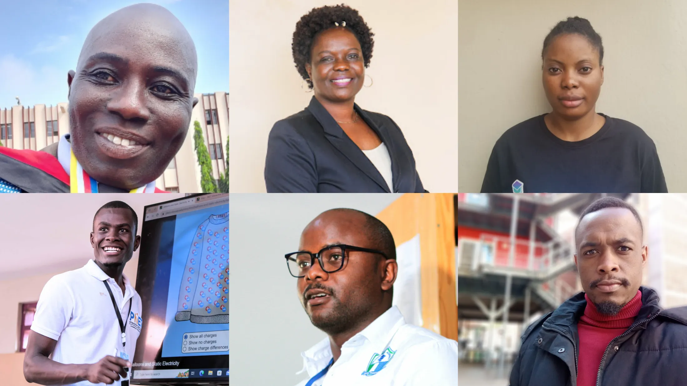 A collage of pictures of six of the teacher ambassadors.