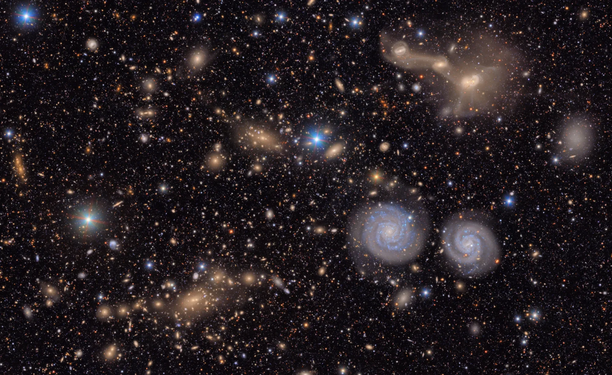 A composite image created from some of Rubin Observatory's first published images. The image shows thousands of celestial objects, including galaxies and supernovae. Credit: RubinObs/NOIRLab/SLAC/NSF/DOE/AURA.