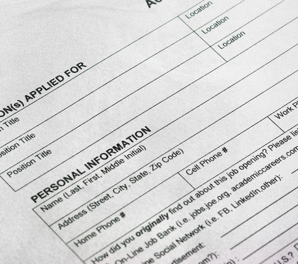An official looking form