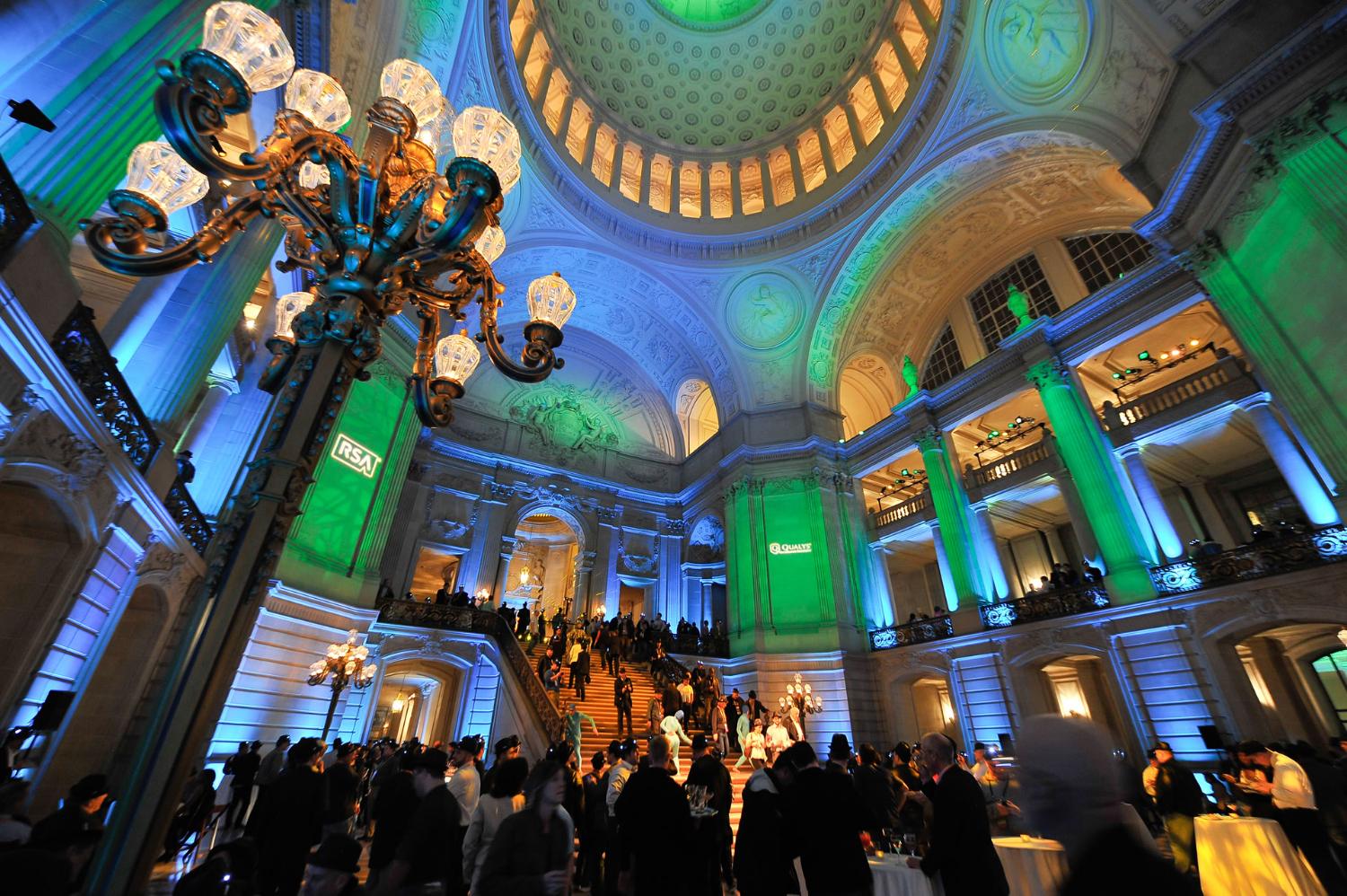 San Francisco City Hall illuminated for a gala