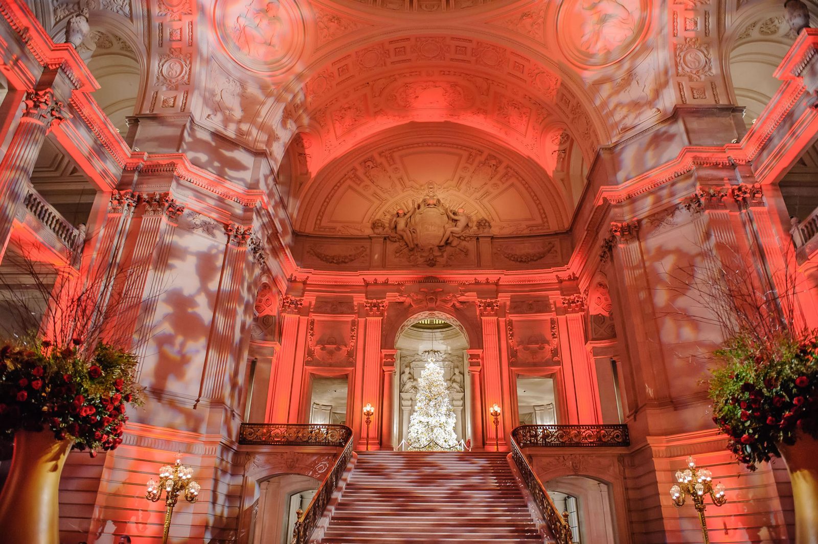 San Francisco City Hall in dramatic red wash by Impact