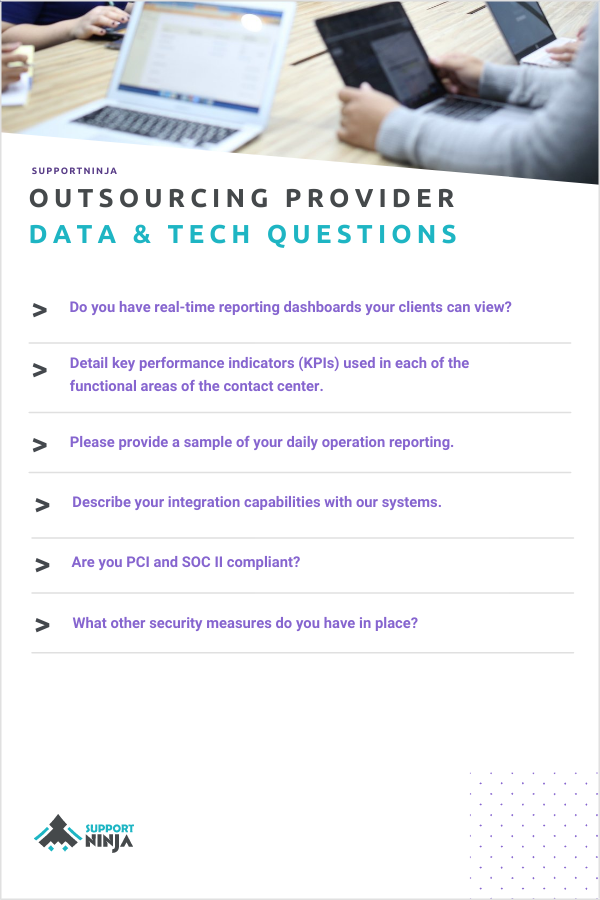 Outsourcing provider data and technology questions