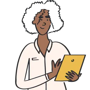 A woman typing on an ipad.