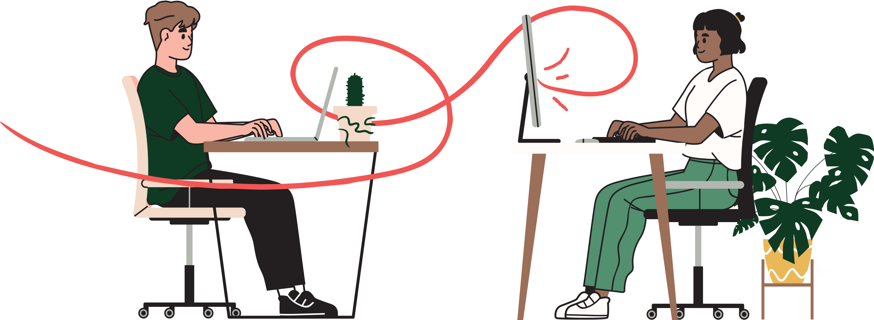 Man and Woman Working