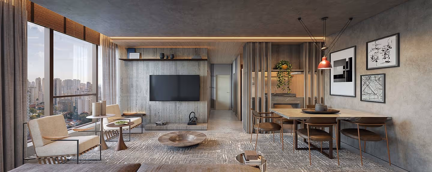 Living Apartamento 46m² - 1 Dorm.