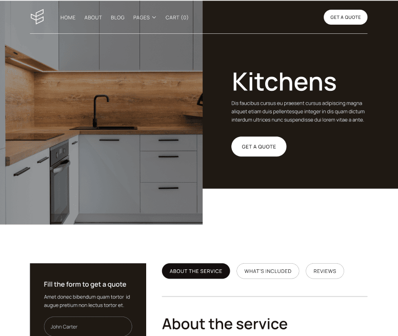 Service Single Page - Carpenters X Webflow Template