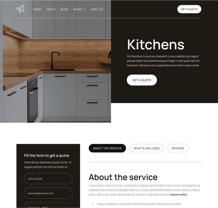 Service Single Page - Carpenters X Webflow Template