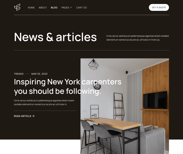 Blog Page - Carpenters X Webflow Template