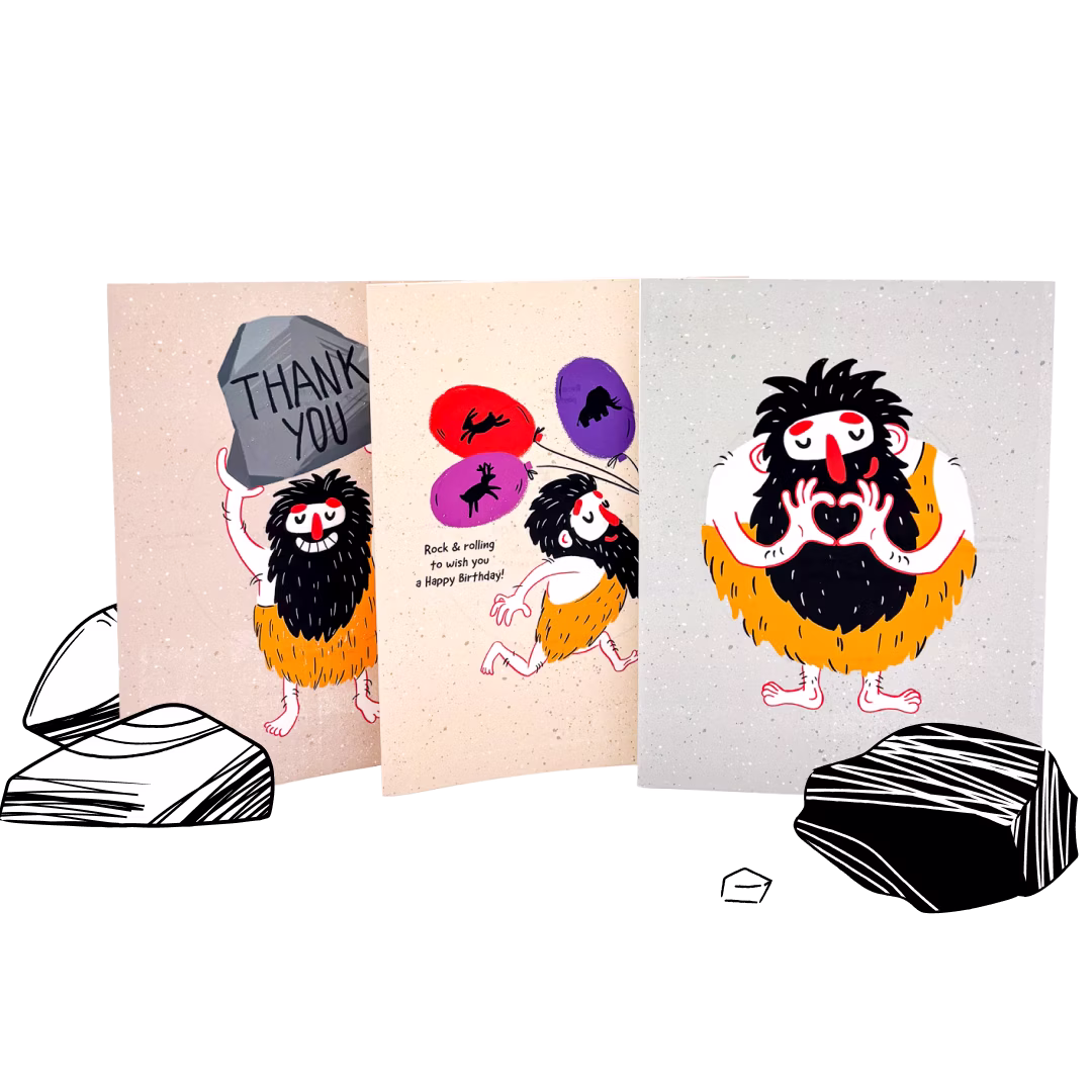 MOYU reusable postcards made from stone paper.