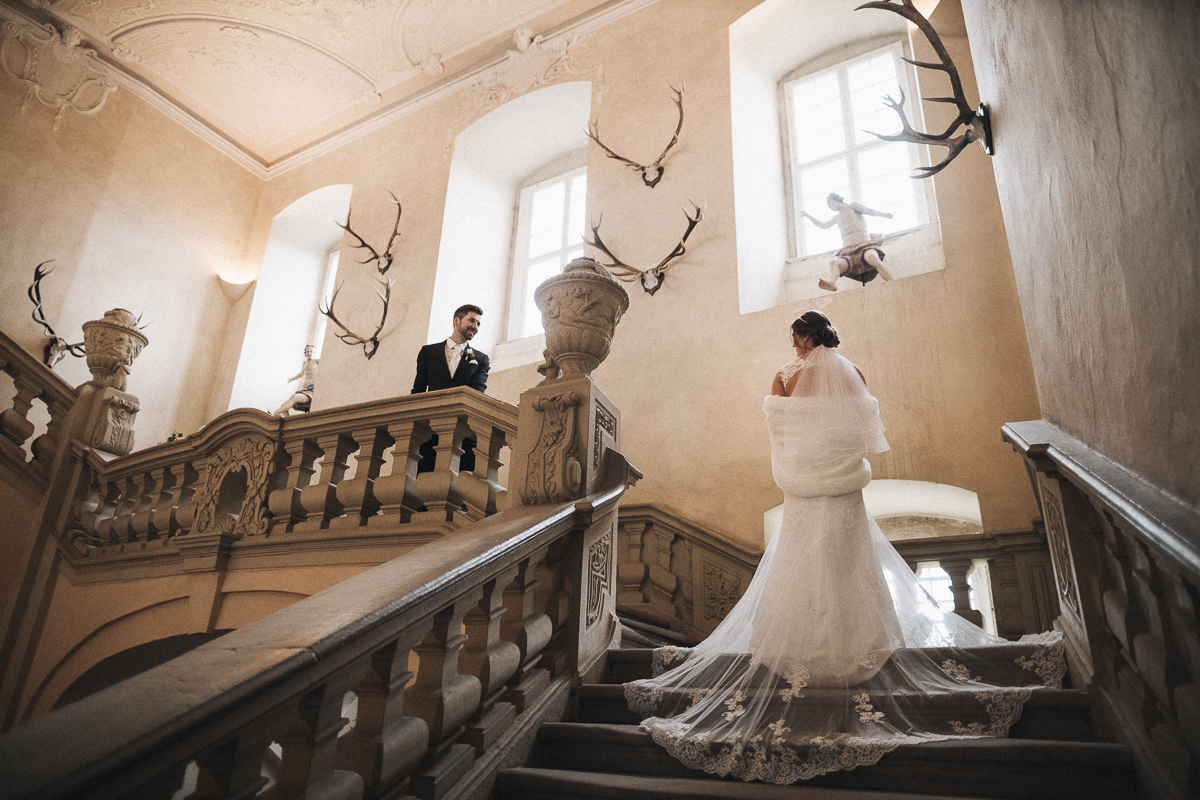 Brautpaar bei seiner Hochzeit auf Schloss Sulzheim