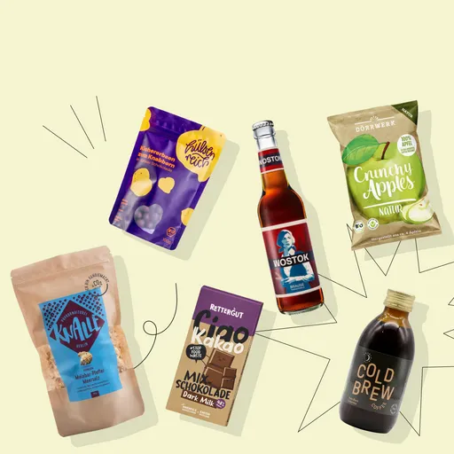Colorful delicatessen snack box