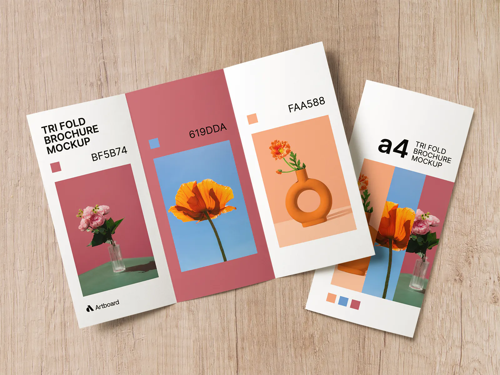 Folded brochure mockup