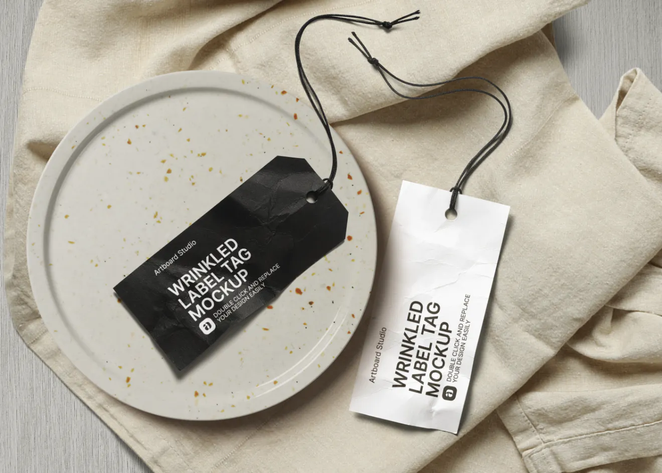 Paper tag mockup for apparel