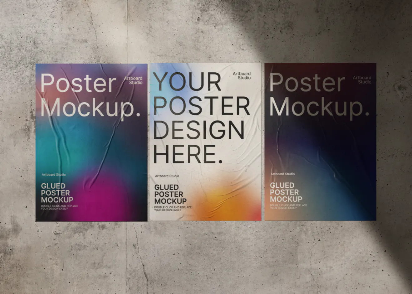 Wall poster mockup on the street
