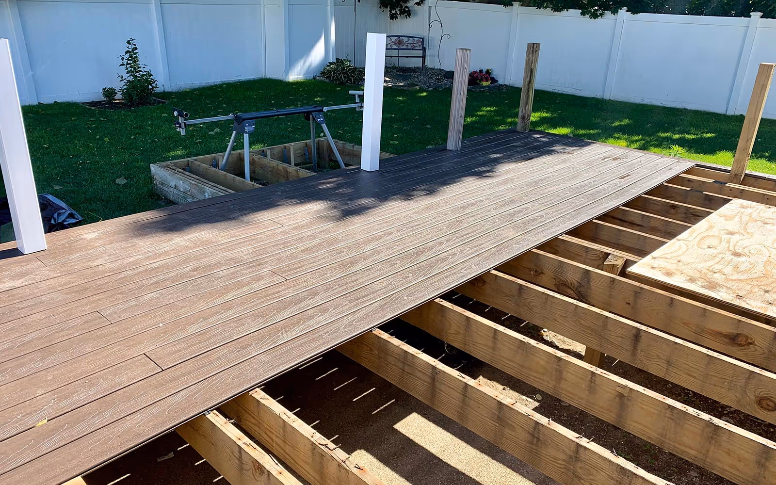 Composite deck resurfacing in progress by Fulton Decks