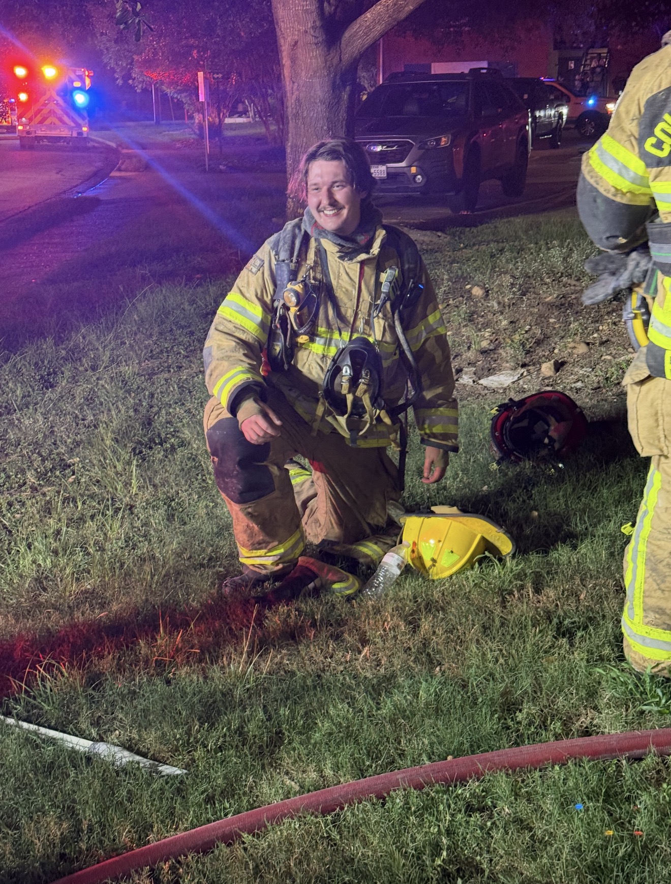 Group of firefighters relaxing