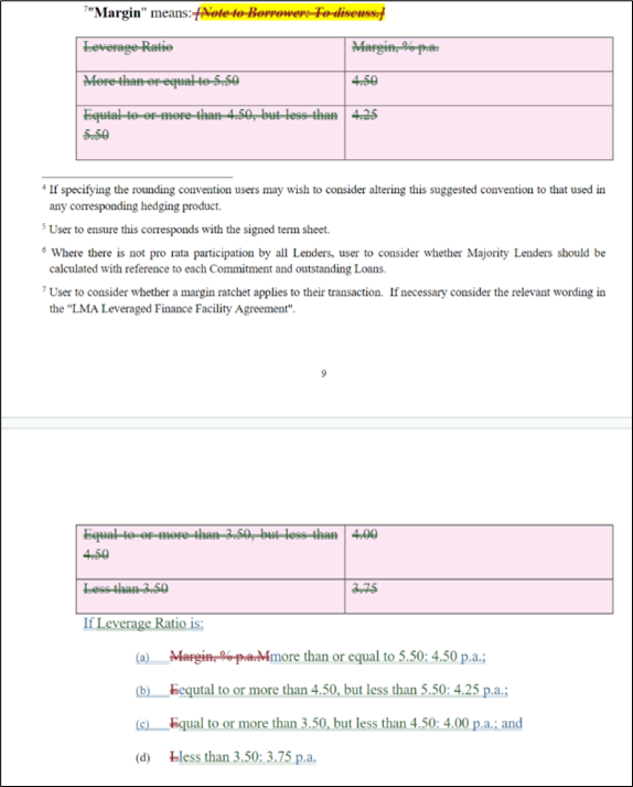 Sample document comparison showing Draftable Legal’s accuracy with text moved from table to text