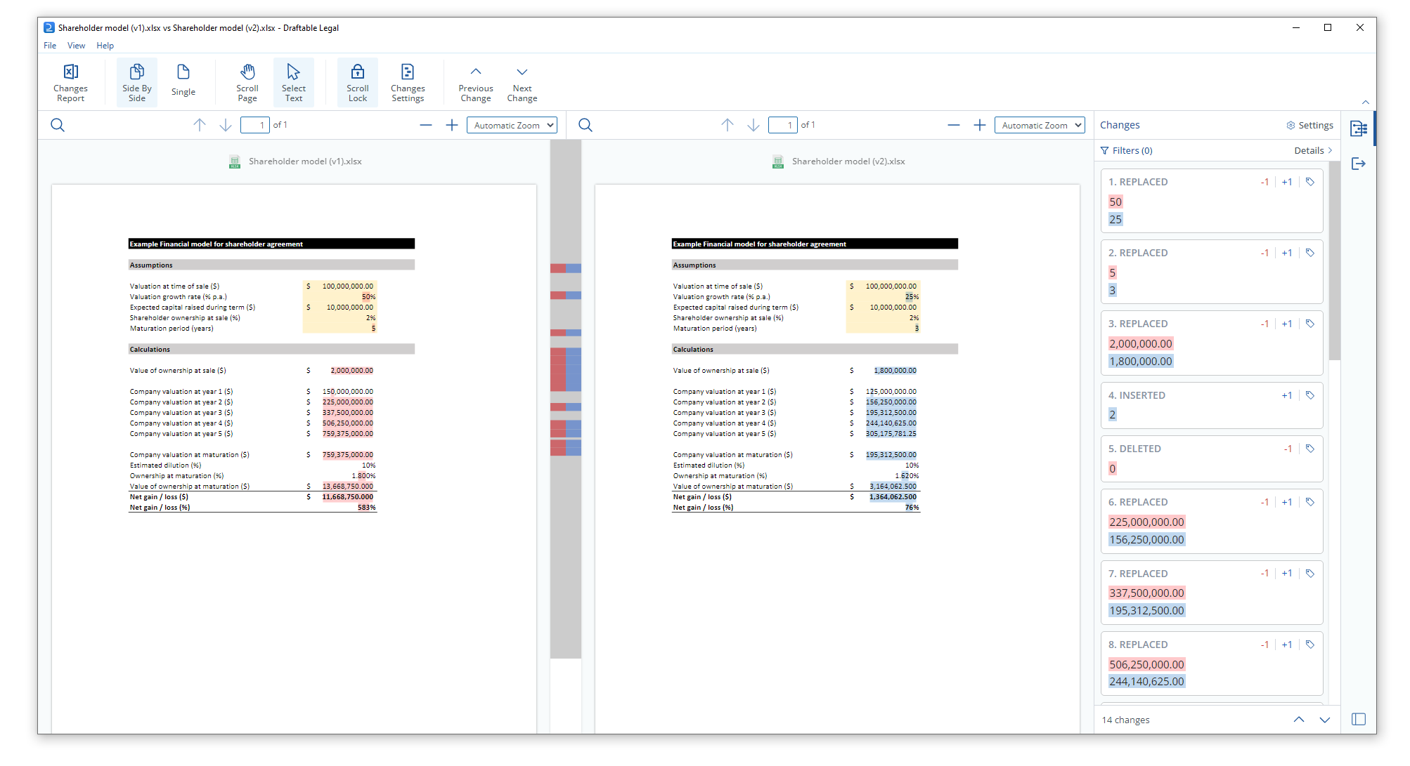 Compare Excel Files with Draftable Legal