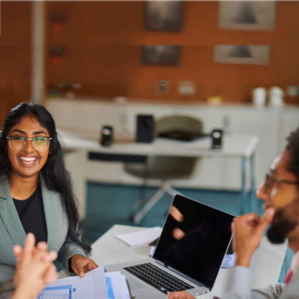 Women works remotely from abroad